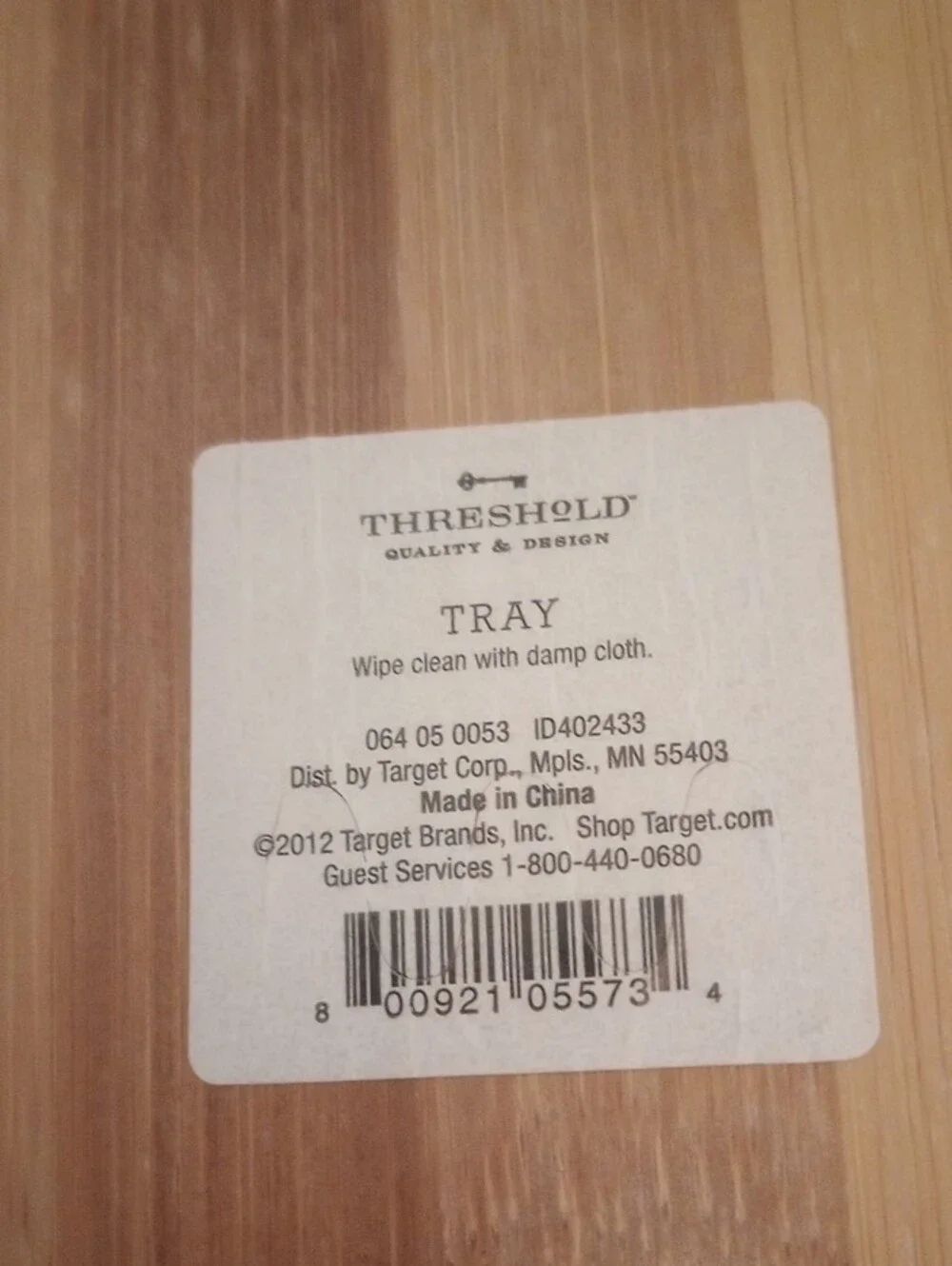 NWT White Ceramic Vanity Tray with Natural Wood Base - Minimalist Organizer